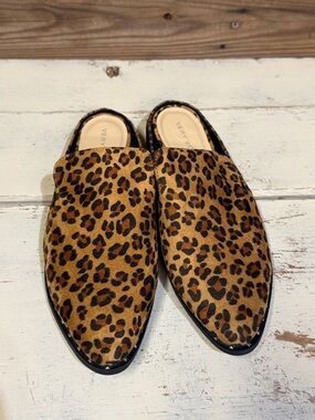 Very Volatile Leopard Print Pointed Toe Mules